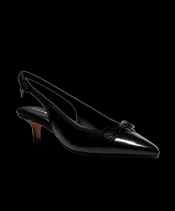 The Goldfinch Kitten Heel – Black Patent Leather