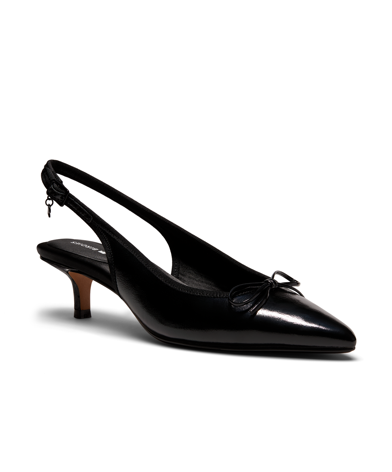 The Goldfinch Kitten Heel – Black Patent Leather