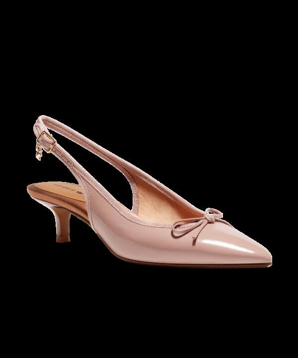 The Goldfinch Kitten Heel – Blush Patent Leather