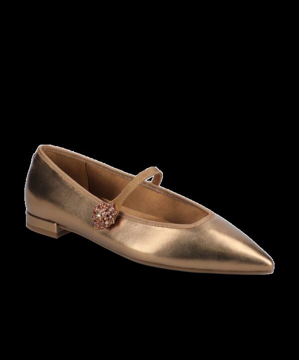 The Goldfinch 15 Mary Jane – Vintage Gold Metal Leather