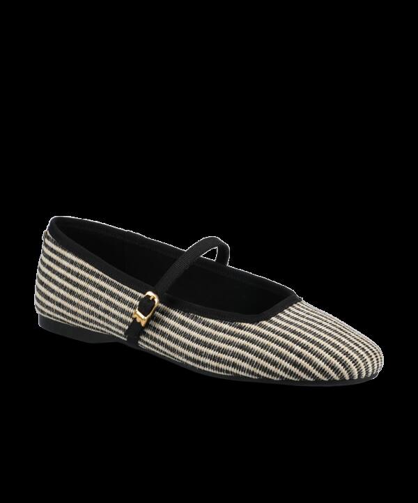 The Hummingbird Mary Jane – Black/Off White Two Tone Raffia