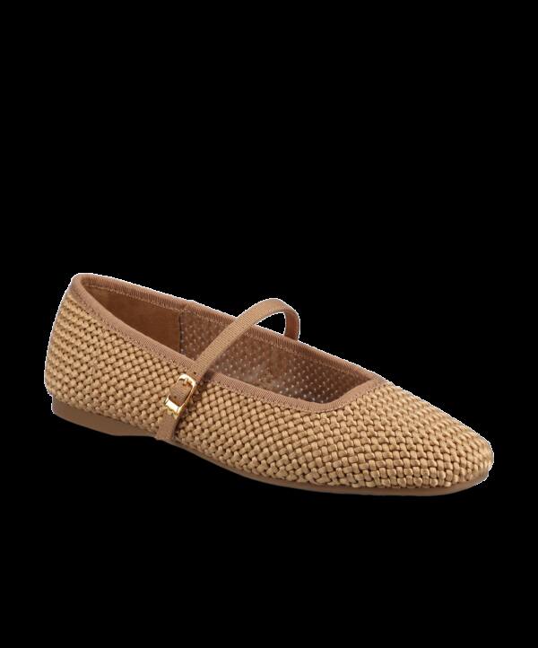 The Hummingbird Mary Jane – Gold Woven Satin