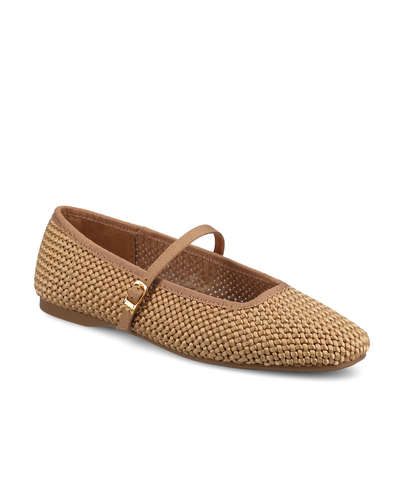 The Hummingbird Mary Jane – Gold Woven Satin