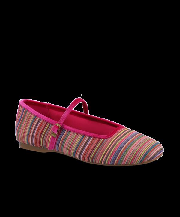 The Hummingbird Mary Jane Grosgrain – Hot Pink Multi Stripe