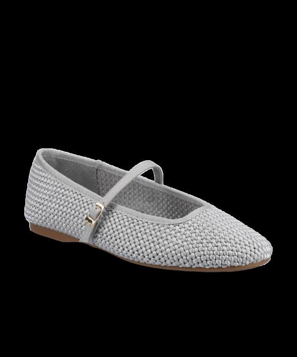 The Hummingbird Mary Jane – Silver Woven Satin