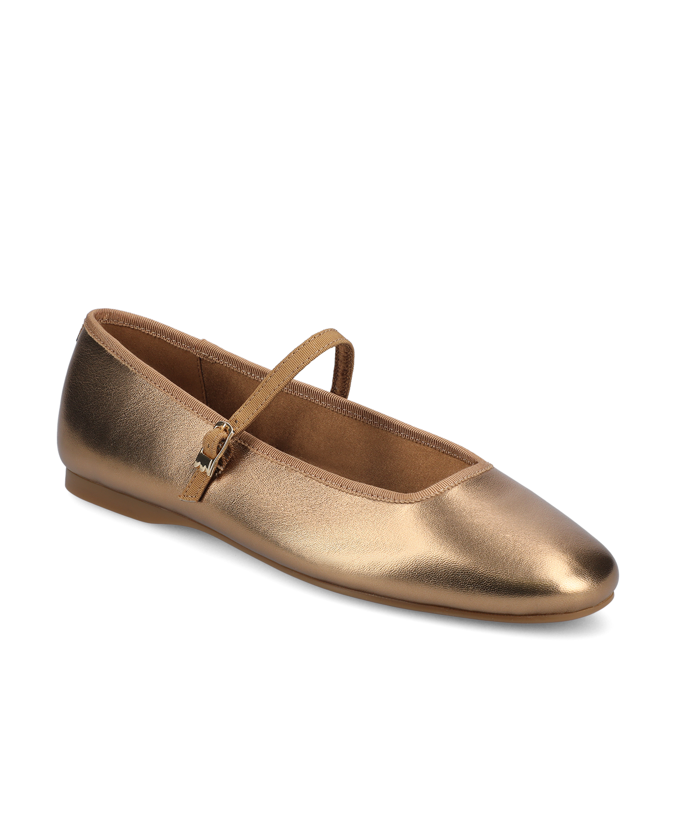 The Hummingbird Mary Jane – Vintage Gold Metal Leather