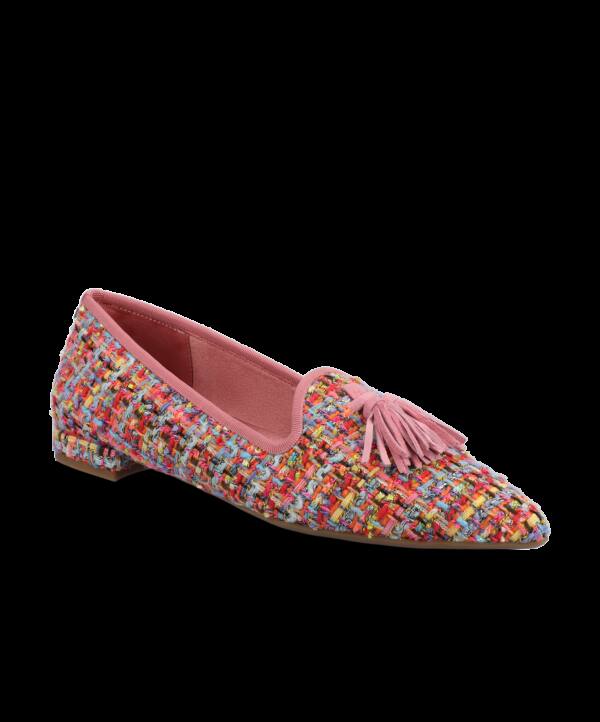 The Starfinch 15 Tassel – Pink Multi Tweed