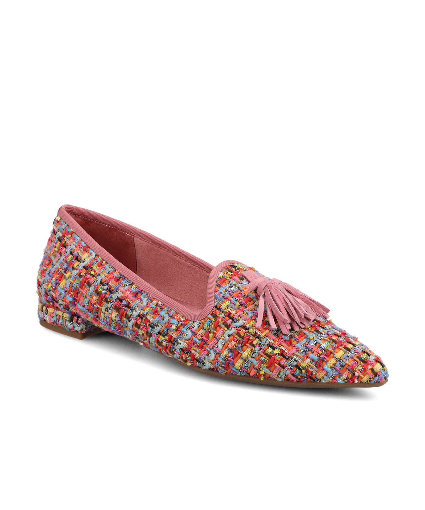 The Starfinch 15 Tassel – Pink Multi Tweed